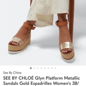 See By Chloe Glyn Espadrilles Size 37 
Light Gold